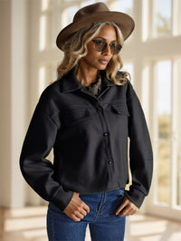 Essnce Flap Pocket Drop Shoulder Button Front Overcoat - image 2