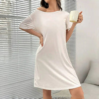 Spring And Summer Home Wear Comfort And Casual Loose Women's Nightdress Short Sleeve Pajamas - image 5