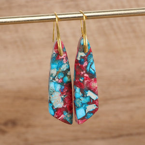 Aretes colgantes de piedra mosaico