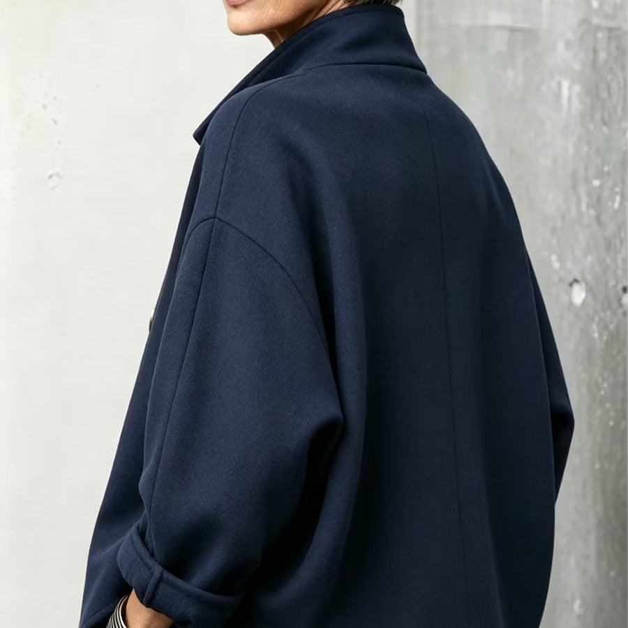 Loose Retro Coat with Large Buttons - image 2
