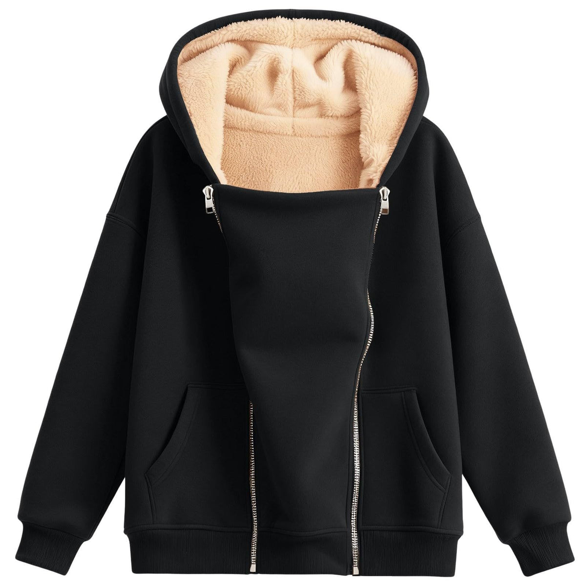 Thick Zip-Up Hoodie with Pockets - image 7