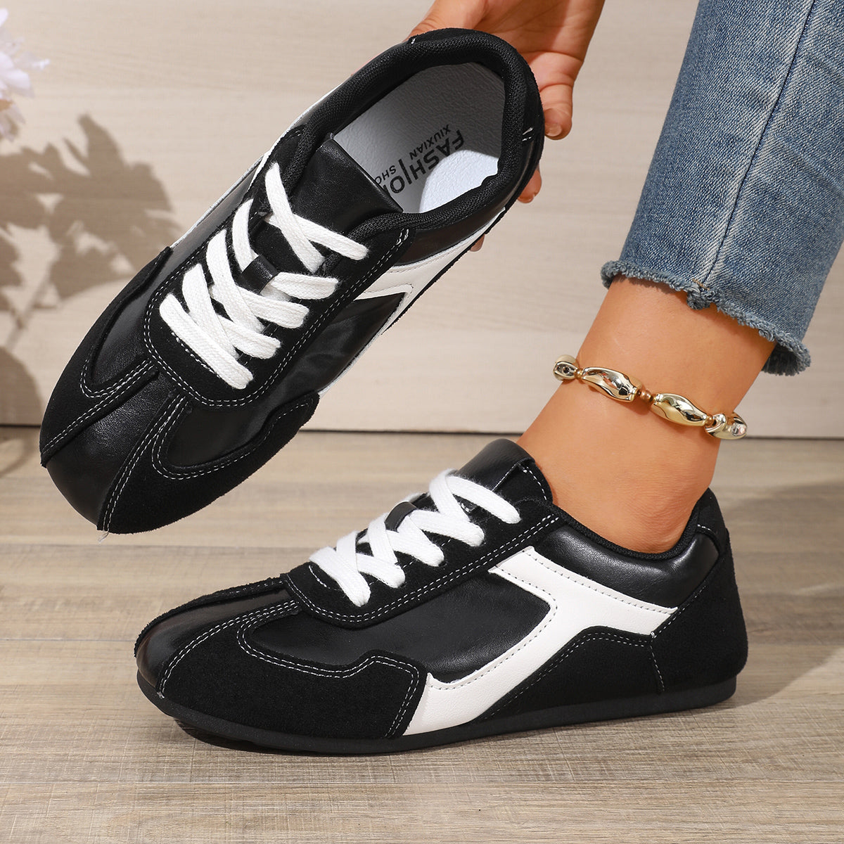 Women's Retro Lace-Up Sneakers - image 6