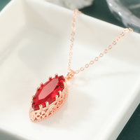 Red Marquise Crystal Pendant Necklace - image 1
