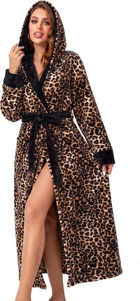 RONGTAI Women's Plush Hooded Robe Bathrobe-Fast Warmth For Home - image 3