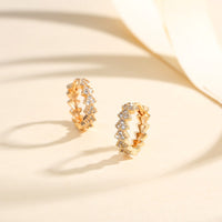 Gold Zircon Statement Earrings - image 3