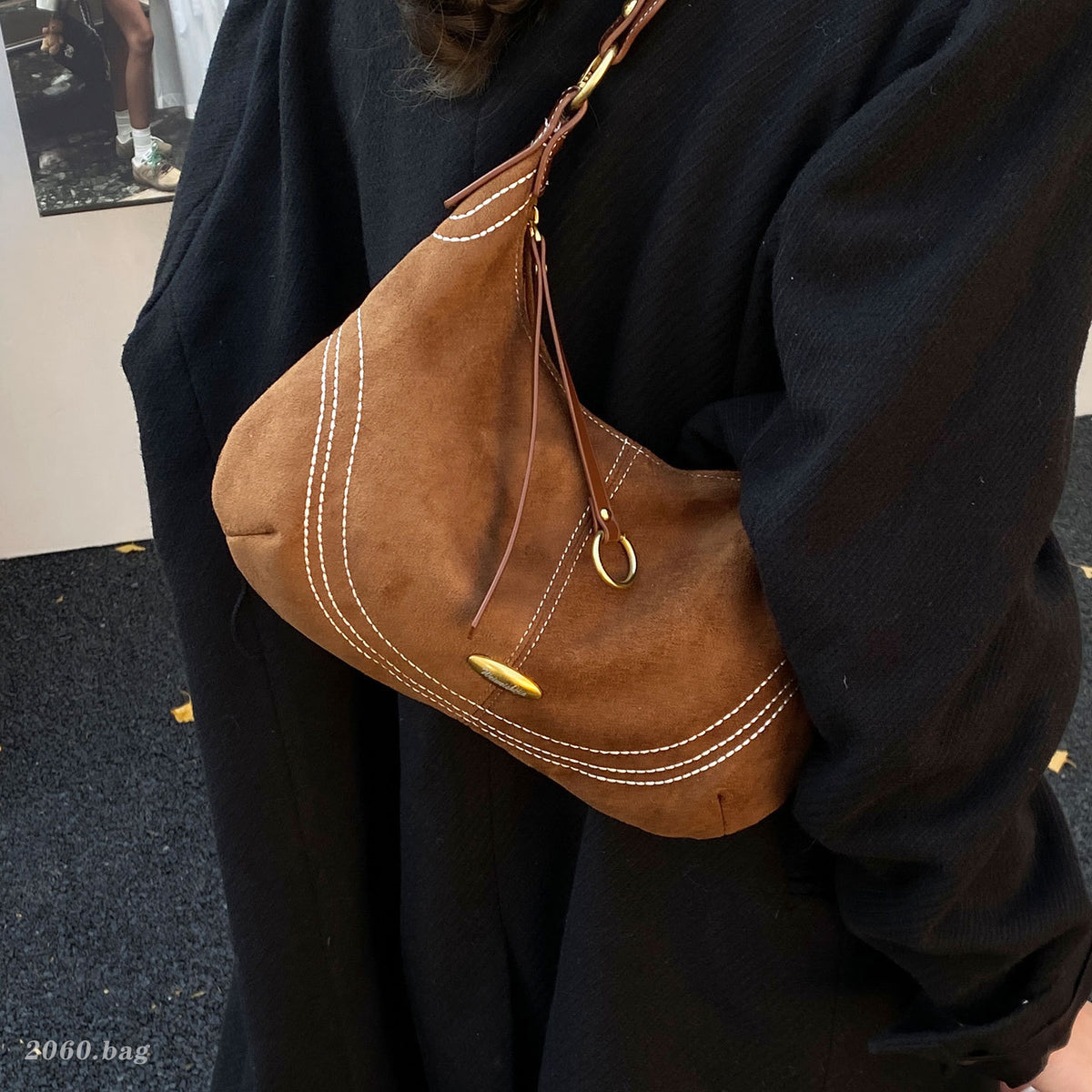 Minimalist Suede Shoulder Bag