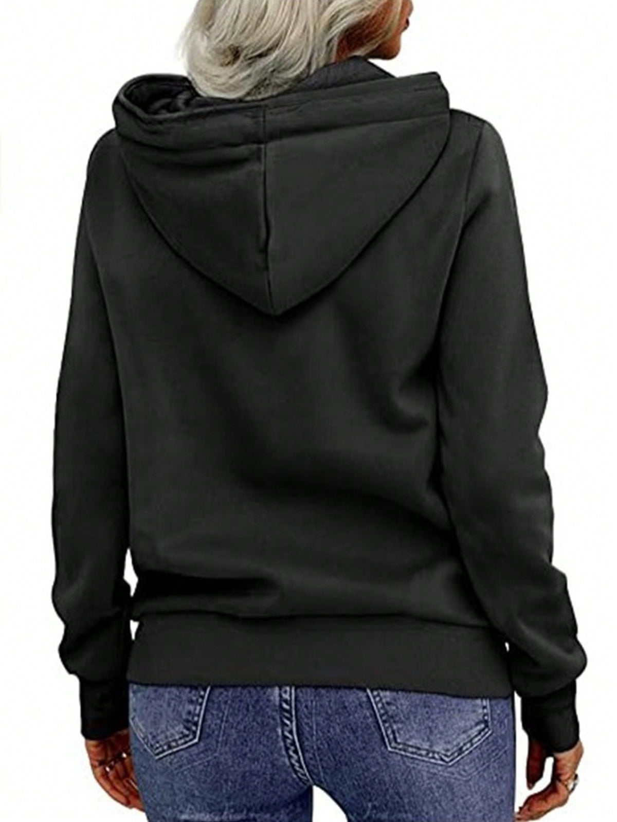 INAWLY Split Collar Zip-Up Hoodie Sweatshirt - image 3