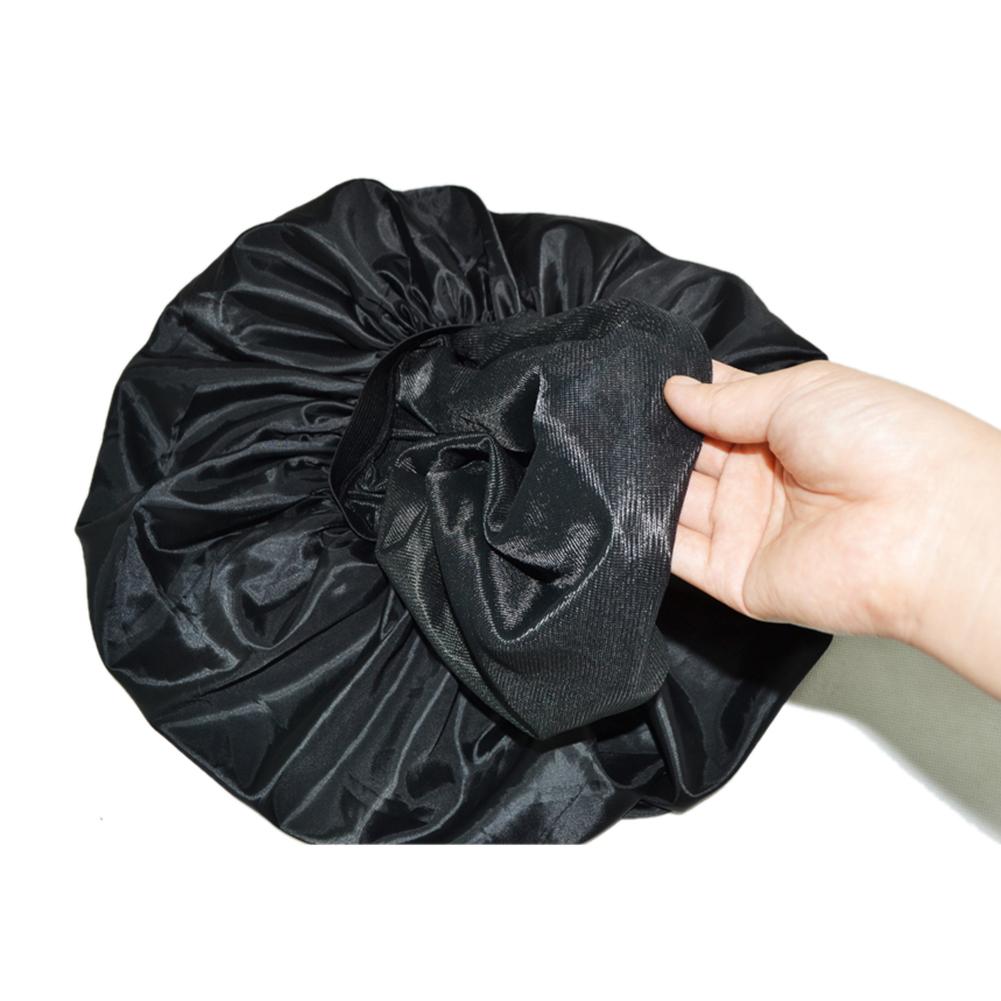 Satin Hair Bonnet for Sleeping, Black - image 4
