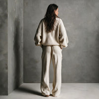Women's Half-Zip Top and Wide Leg Pants Set - image 2
