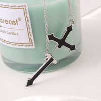 Enamel Cross Chain Earrings - image 2