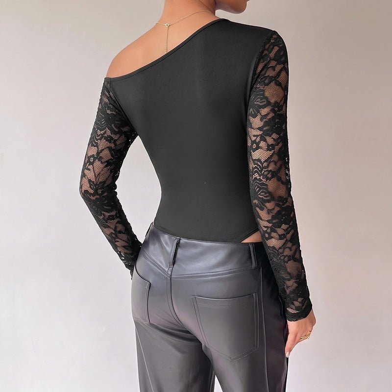 Women's Lace Patchwork Jumpsuit - image 2