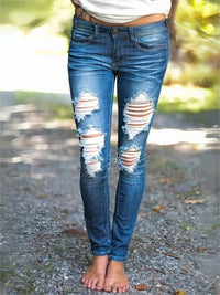 Light Blue High-Waist Ripped Skinny Jeans - image 1