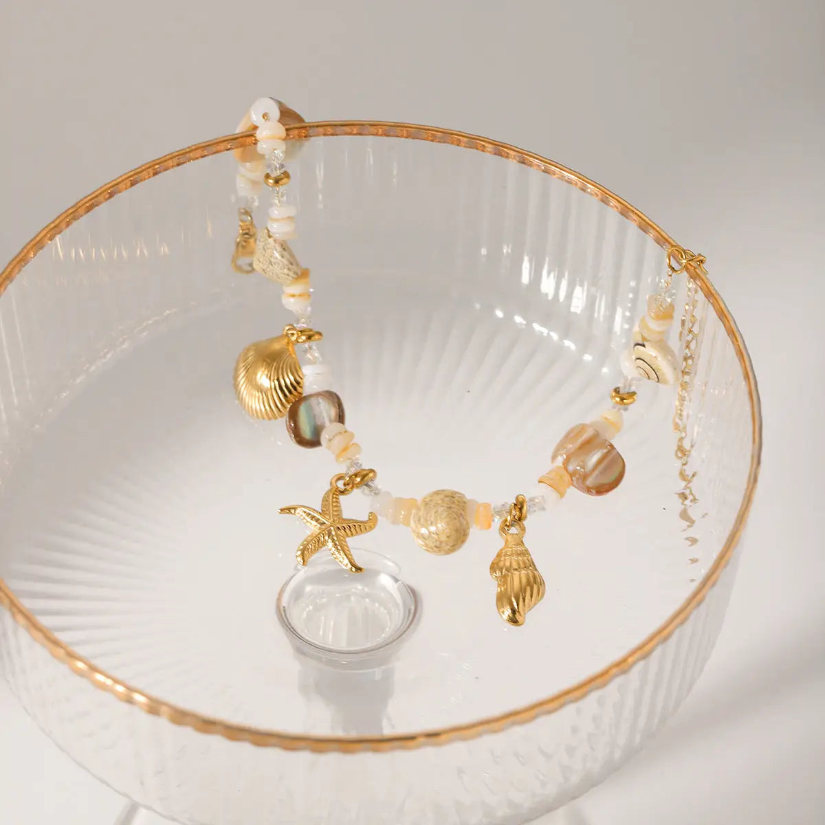 Pulsera de acero inoxidable con estrella de mar y concha - image 5