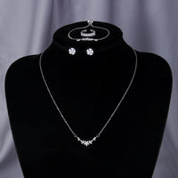 Silver Leaf Zircon Jewelry Set - image 5