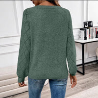 Diamond Pattern Puff Sleeve Knit Cardigan - image 4