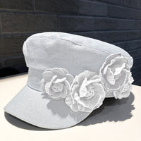 Women's Newsboy Cap with Flowers - image 1
