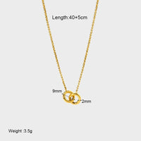 18K Gold Plated Double Ring Pendant Necklace - image 6