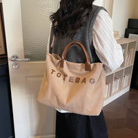Corduroy Letter Print Tote Bag - image 2