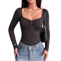 Heart Neck Long Sleeve Knit Bodycon Jumpsuit - image 5