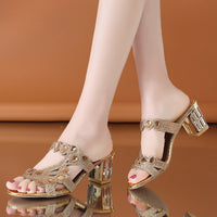 Women's Fashion Outerwear Chunky Heel High Heel Flip-flops Plus Size Sandals - image 9