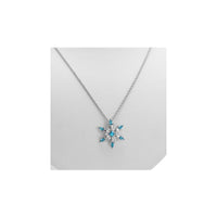 Silver Chain Snowflake Pendant Necklace Made With Austrian Crystals In Silver - image 2