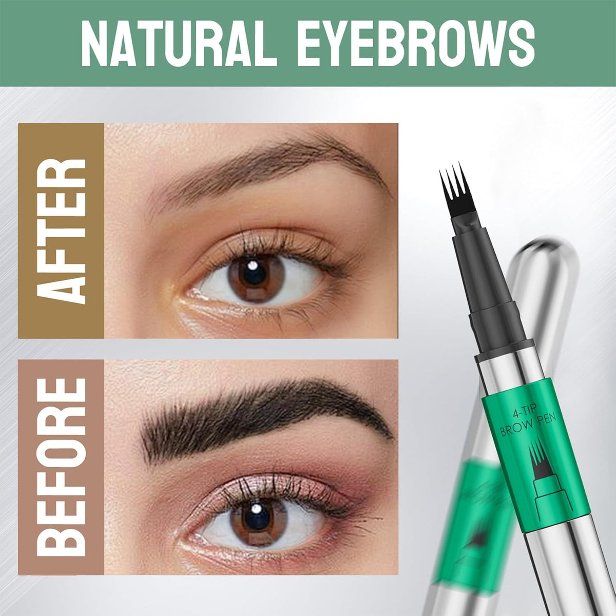 Microblading Eyebrow Pen,Waterproof Eye Brow Pen With 4-Fork-Tip Liquid Brow Pen For Natural Looking Defined - image 6