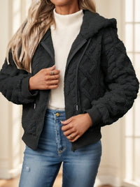 Zip Up Drop Shoulder Hooded Teddy Jacket - image 3