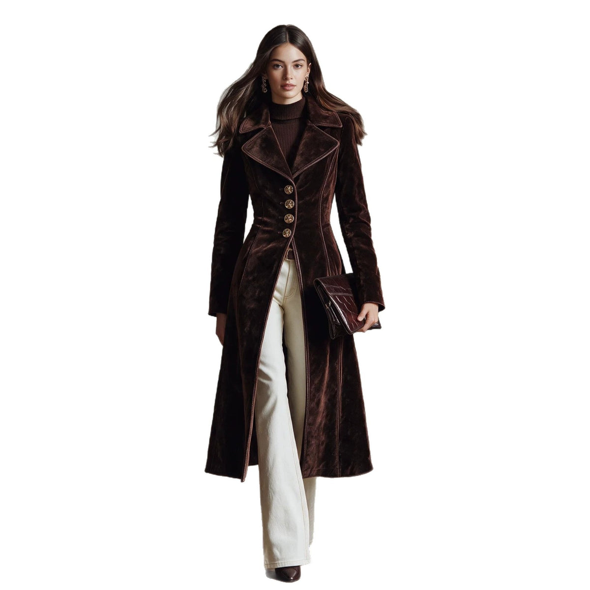 Retro Velvet Belted Waist Coat - image 5