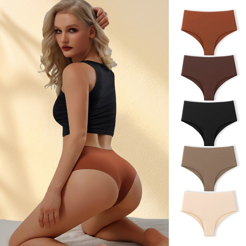 Women's Plus Size Ice Silk Seamless Low Waist Thong Panties - image 2