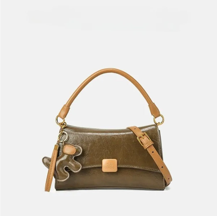 Women's Small Shoulder Bag with Cat Charm - image 12