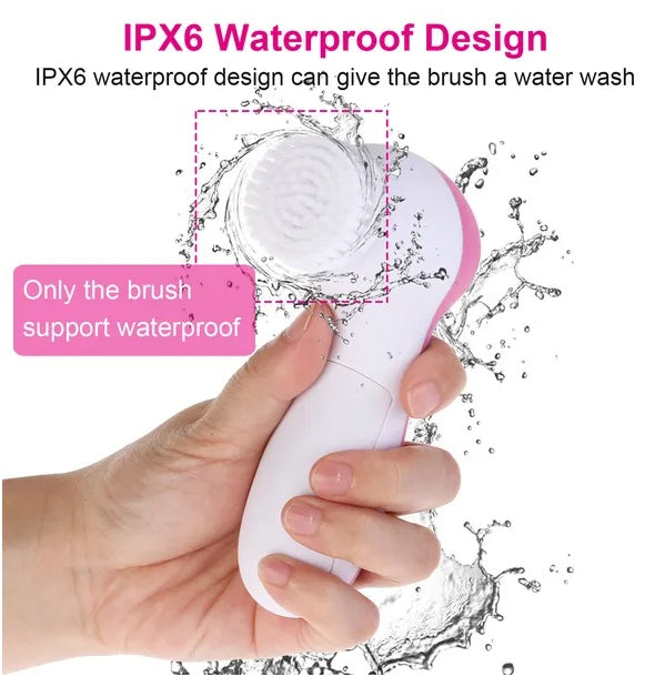 Facial Cleansing Brush Waterproof Face Spin Cleaning Brush With 5 Brush Heads - image 2