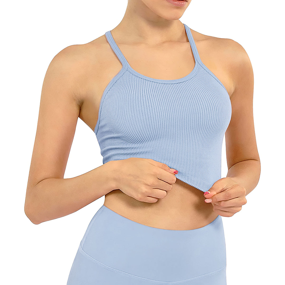 Women's 3 Pack Ribbed Crop Tank Tops, Sleeveless - image 9