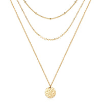 Hammered Coin Layered Necklace Set - image 1