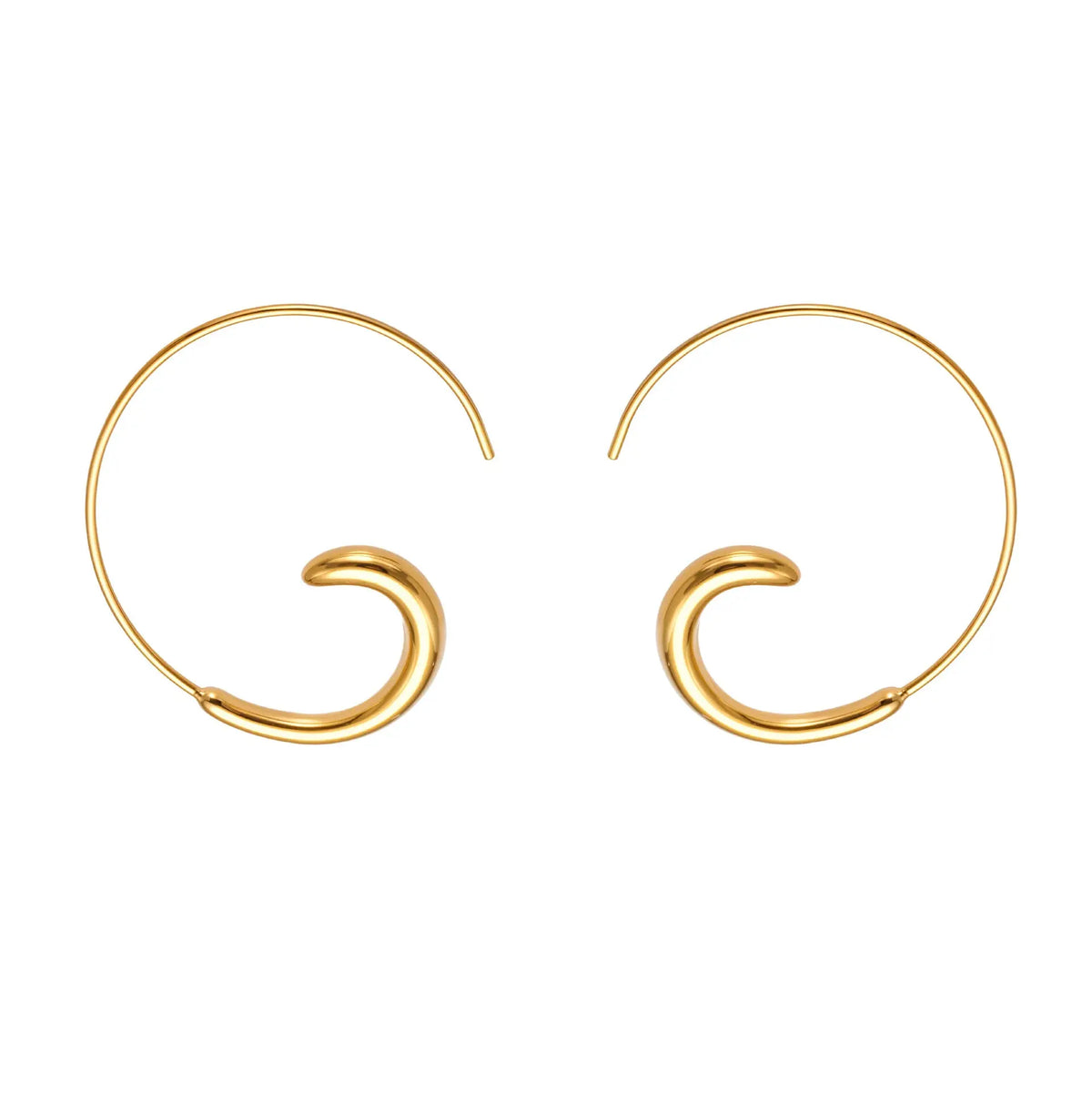 Pendientes de acero inoxidable dorados - image 4