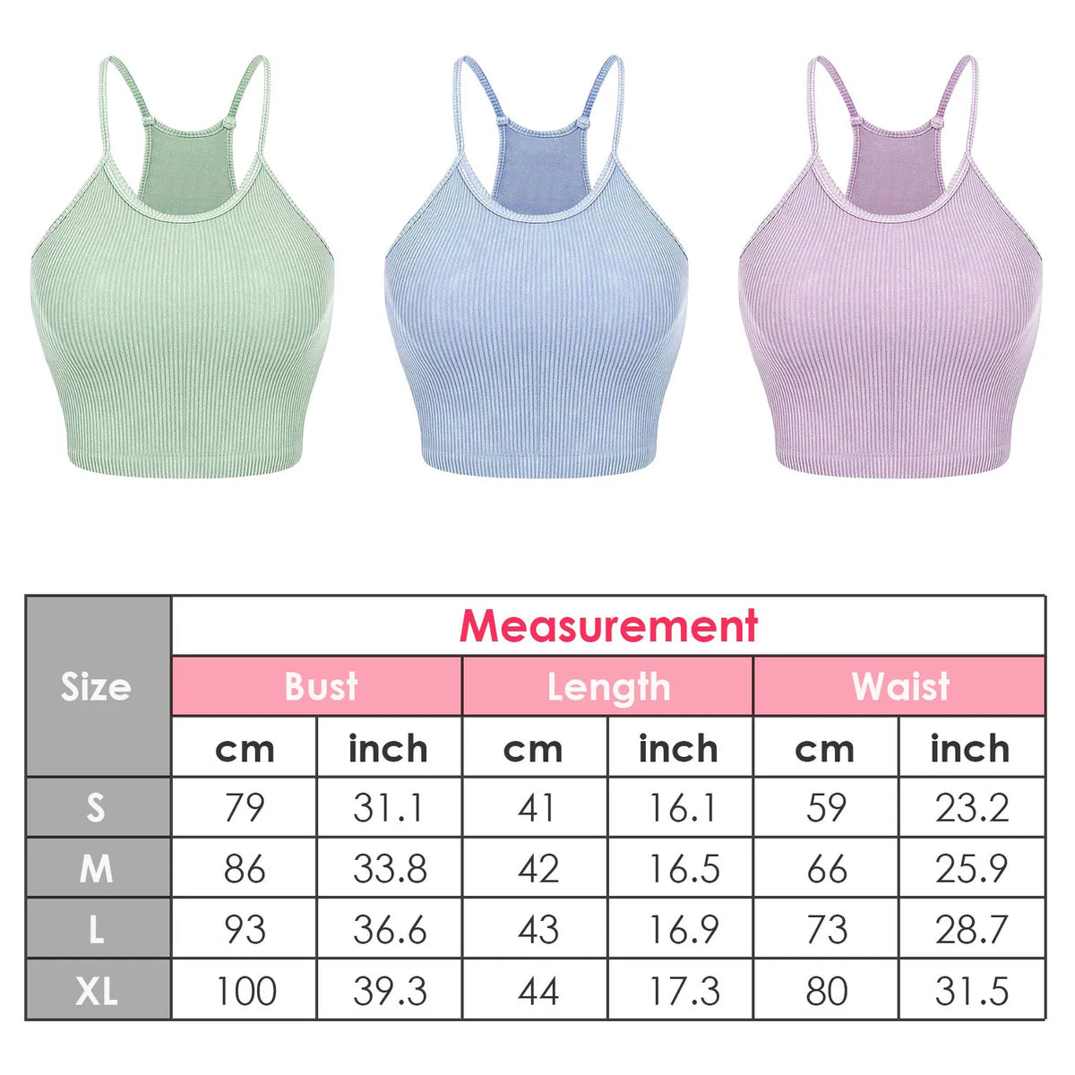 Women's 3 Pack Ribbed Crop Tank Tops, Sleeveless Round Neck Basic Cami Crop Tops - image 3