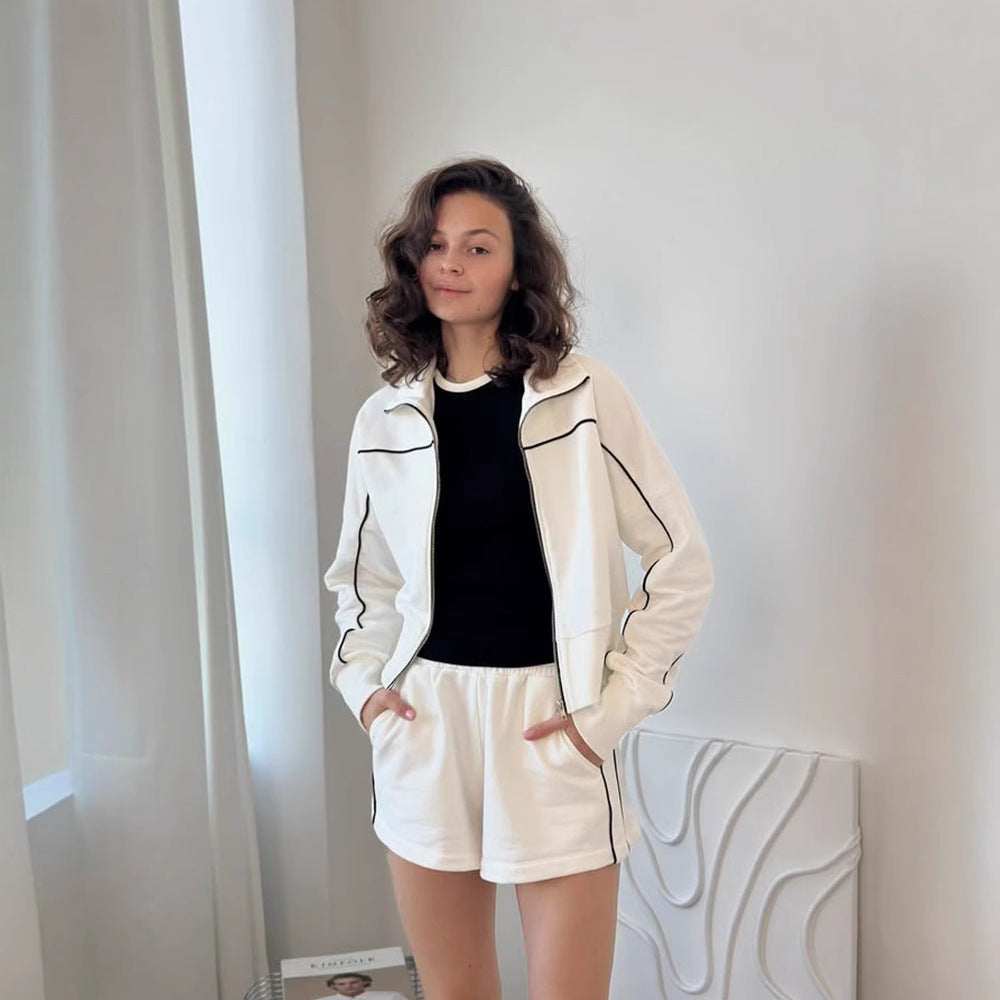 Elastic Shorts Striped Design Two-piece Set - image 5