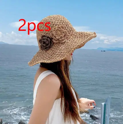 Sombrero de paja para el sol con ribete de encaje - image 7