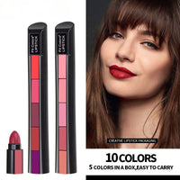 Set de labiales mate aterciopelados de 10 colores, 5 en 1 - image 1