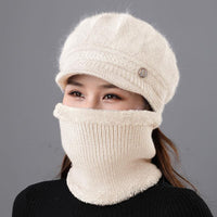 Rabbit Fur Knitted Woolen Cap Women's Autumn Versatile Winter Warm Beanie Hat - image 9