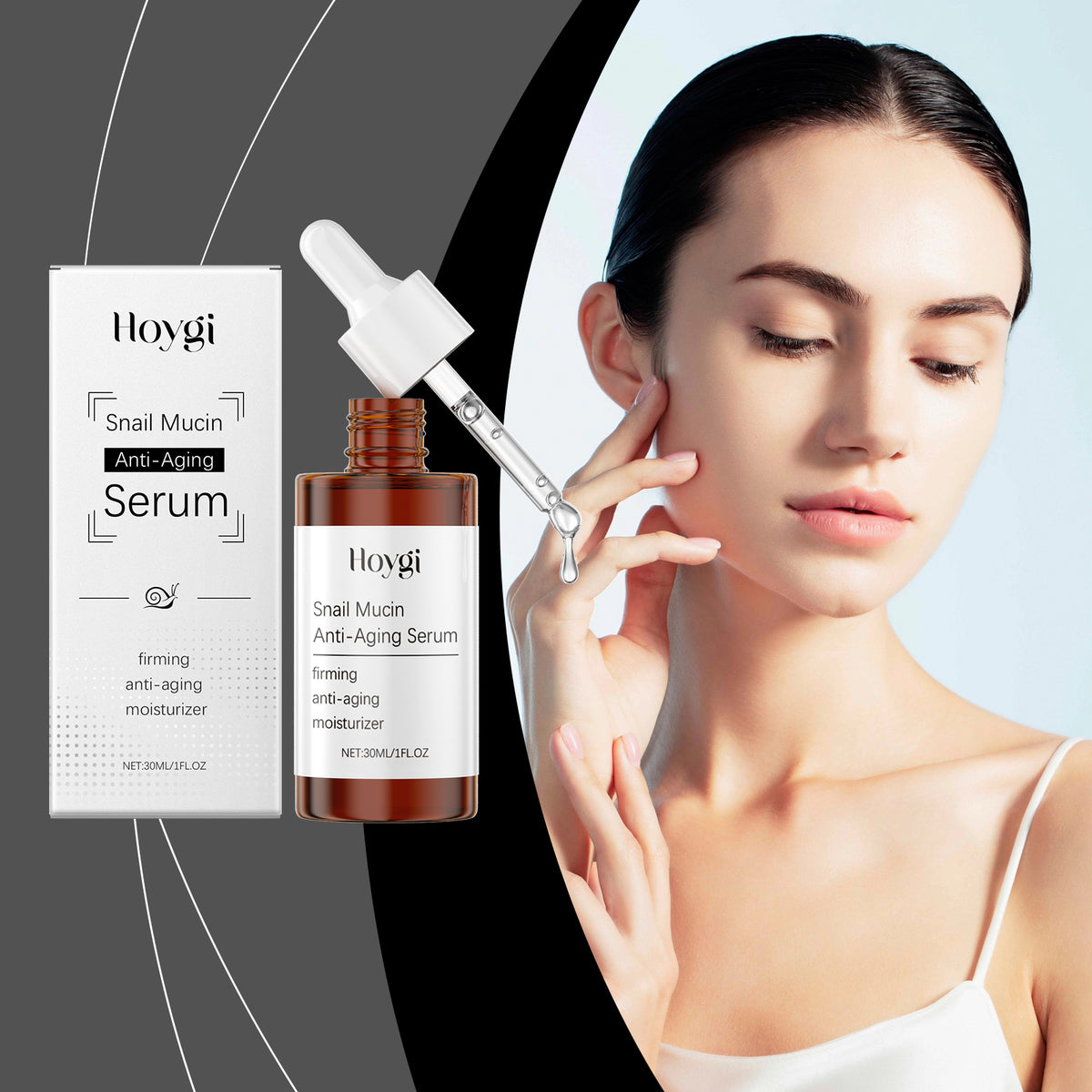 Hoygi Snail Face Serum, Hydrates, Nourishes, Nourishes, Smoothes And Firming Daily Skin Care Serum - image 3