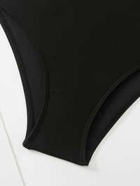 Black One-Piece Swimsuit with Printed Sarong - image 2