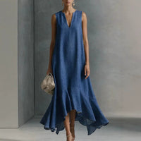V-Neck Loose Fit Flared Dress - image 1