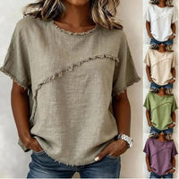 Women's Round-Neck Casual Loose Short-Sleeve Top - image 2