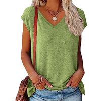 Women's 5-Pack V-Neck Solid Color Short Sleeve T-Shirts - Basic Casual Summer Tees - image 10
