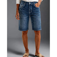 Bermudas de mezclilla elástica de tiro alto - image 6