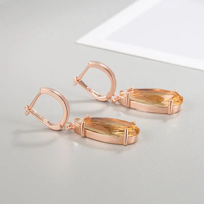 Pendientes de gota en oro champán - image 4