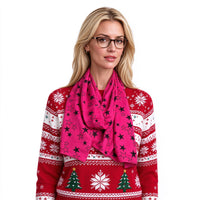 65''L X 22.8''W Star Print Pink Scarf, Lightweight Fashion Neck Wrap For Women - image 1