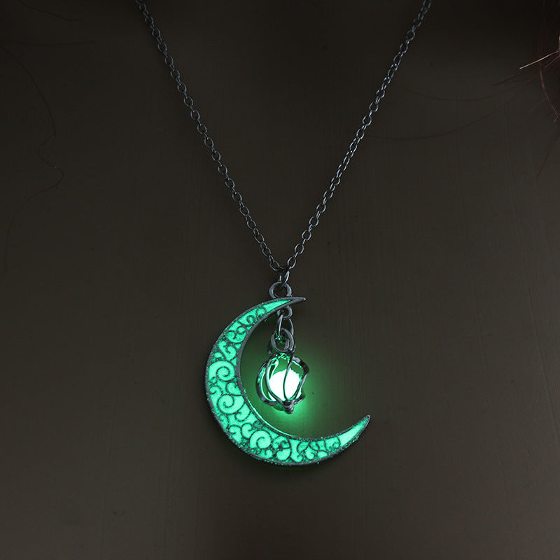 Glow-in-the-Dark Crescent Moon Necklace - image 5