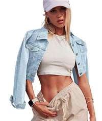 Women's Cropped Denim Jacket - image 2
