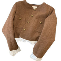 Elegant Short Lace Panel Jacket - image 5